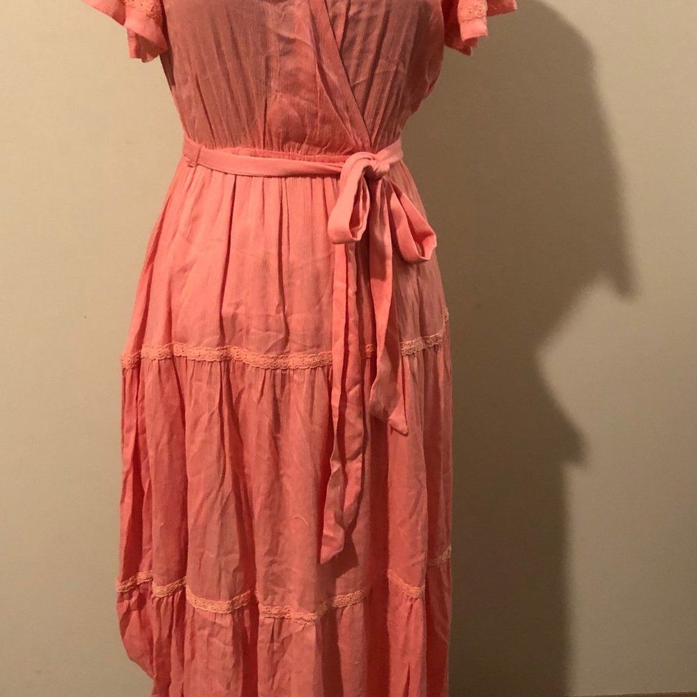 Ces Femme Coral Lace Dress  Small  5193  NWT Boutique
